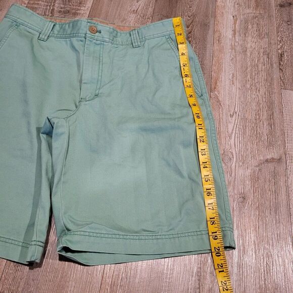 Izod Saltwater Flat Front Chino Shorts 10.5" Inseam, Aqua, Men's Size 32 - Picture 5 of 7